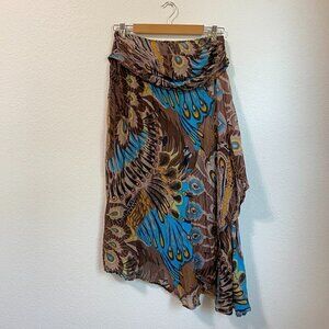 Animas Trading Co Lightweight Layered Abstract Cotton Midi Skirt